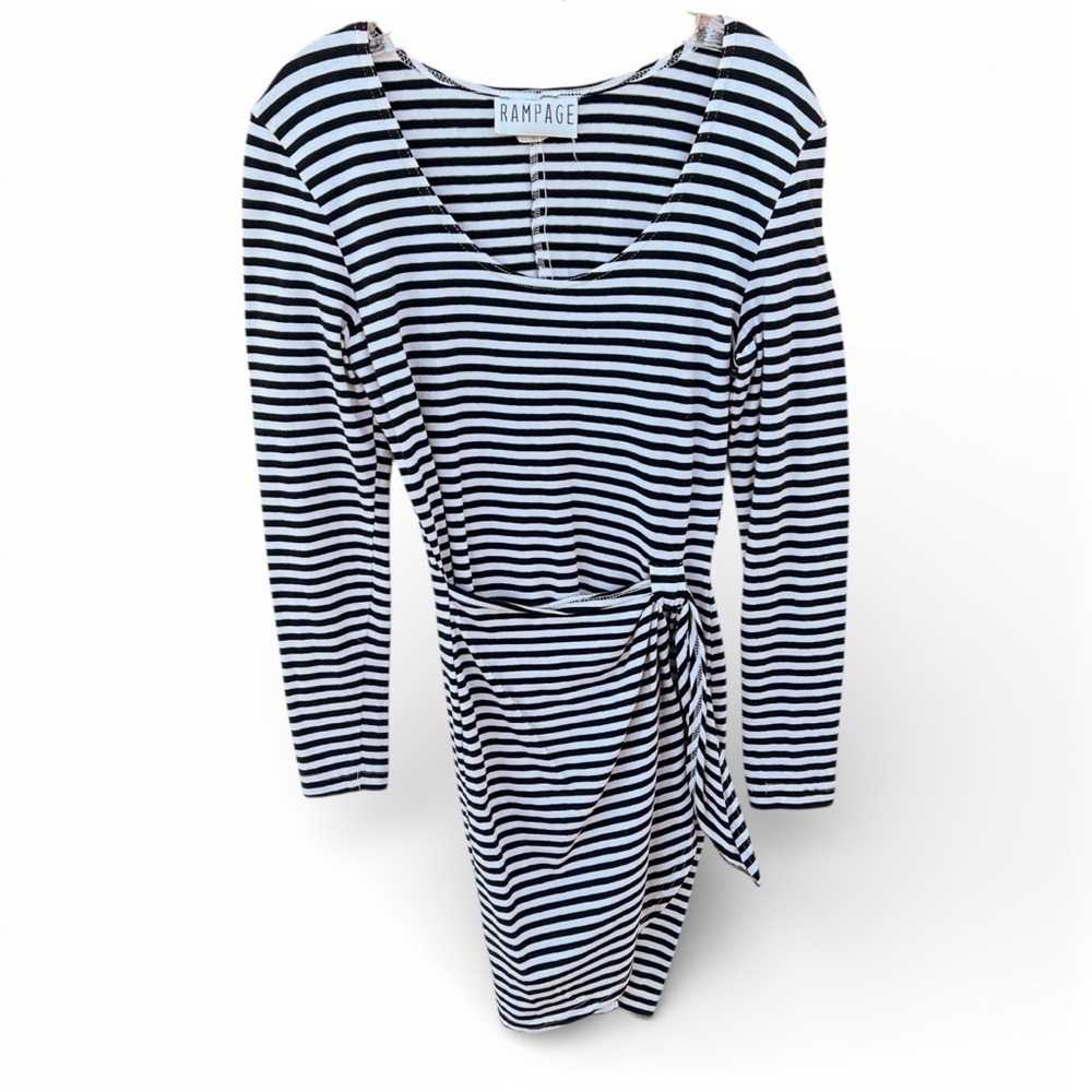 Rampage Monochrome Striped Dress